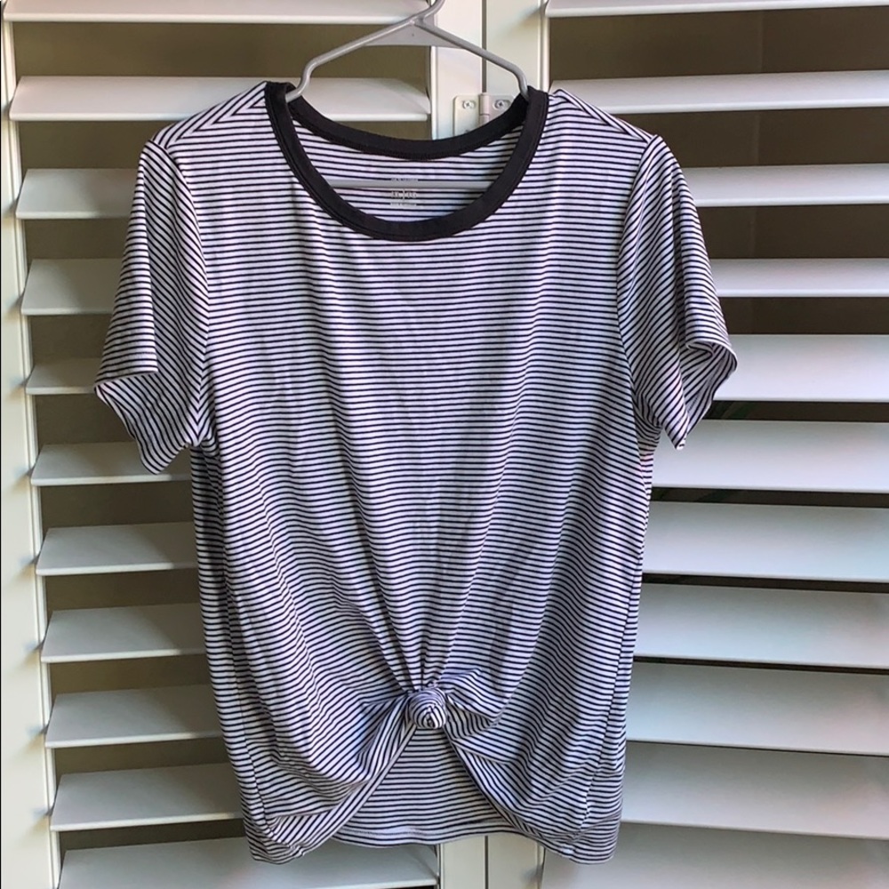 black and white stripped shirt